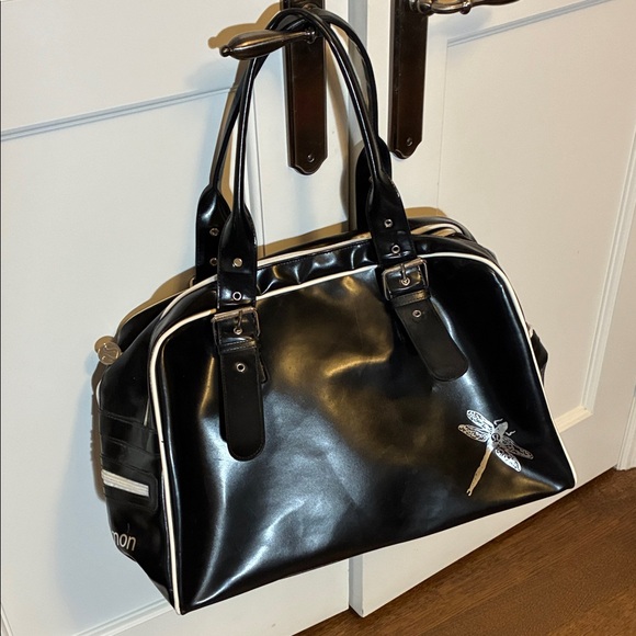 lululemon athletica Handbags - Lululemon Athletica Black Bag with Dragonfly Accent👵MT